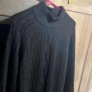 Gently worn black mock neck sweater dress